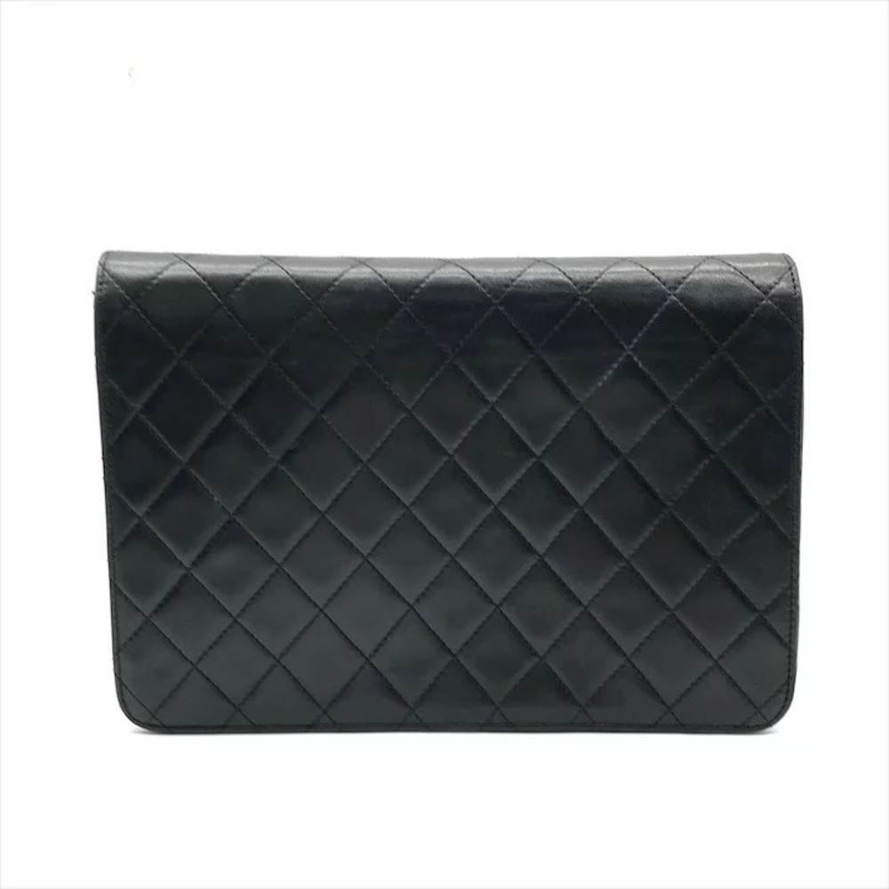 Authentic CHANEL single flap black lambskin 24k gold hardware classic bag - Picture 9 of 12